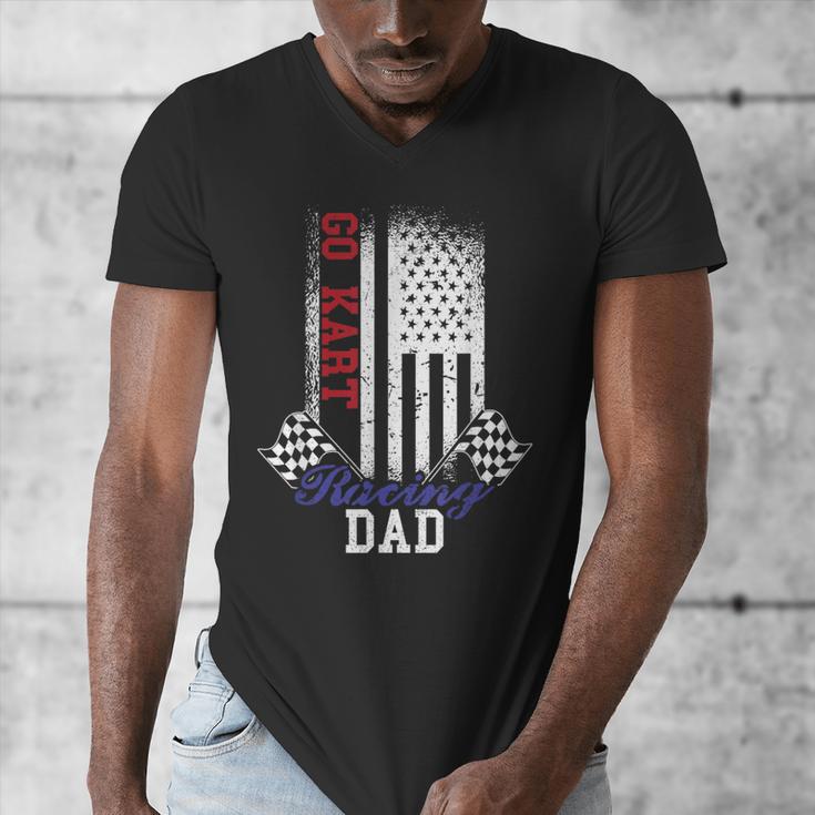 American Flag Go Kart Racing Race Dad Flag Men's V-Neck T-Shirt