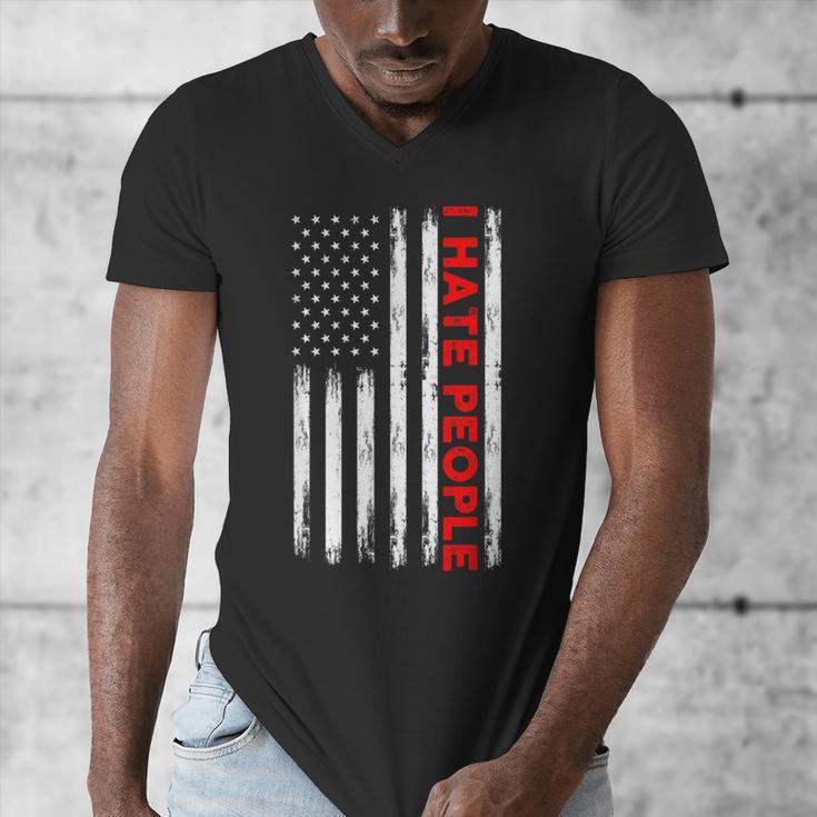 American Flag Loner Geeks Antisocial For Introvert Pride Men's V-Neck T-Shirt