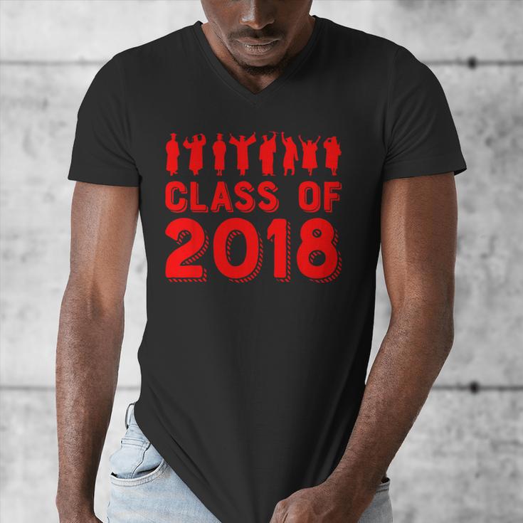 & Red Class Of 2018 Senior GraduationShirt Men's V-Neck T-Shirt