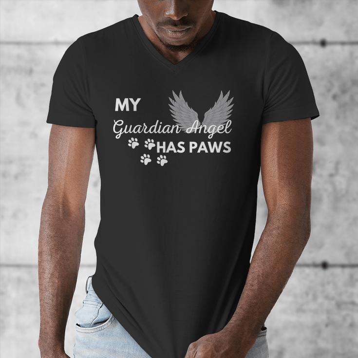 My Angel Has Paws Shirt Pet Memorial Cat Dog Dad Mom Men Women Girls Kids Men's V-Neck T-Shirt