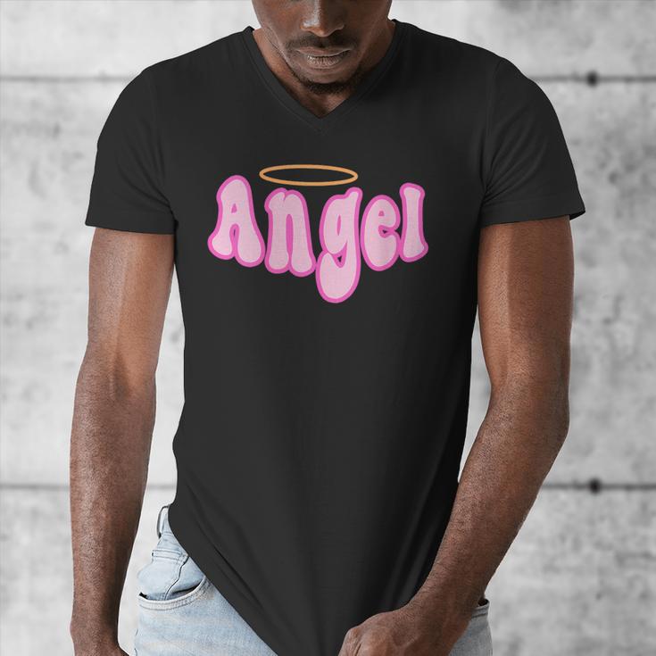 Angel Y2k Aesthetic 2000s Millennial Nostalgia Retro Pink Men's V-Neck T-Shirt Angel Y2k Aesthetic 2000s Millennial Nostalgia Retro Pink Men's V-Neck T-Shirt