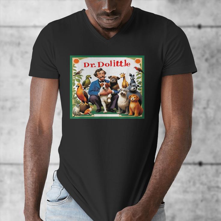 Animal Doctor & Communicator Dr Dolittle Children's Book Cover Men's V-Neck T-Shirt Animal Doctor & Communicator Dr Dolittle Children's Book Cover Men's V-Neck T-Shirt
