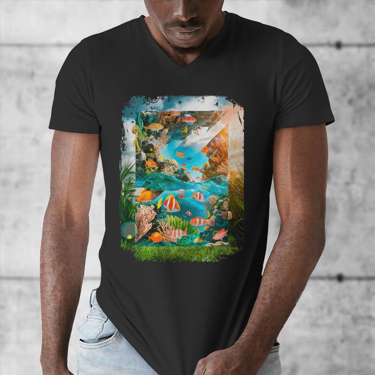 Aqua In The Skies Frutiger Aero Men's V-Neck T-Shirt Aqua In The Skies Frutiger Aero Men's V-Neck T-Shirt