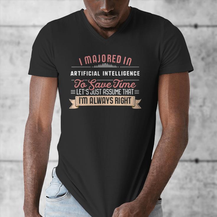 Artificial Intelligence Major Student Shirt Graduation Men's V-Neck T-Shirt
