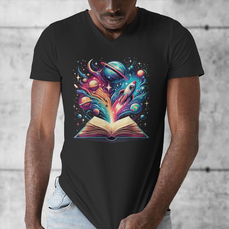 Astronomy Space Lover Books Bookworm Men's V-Neck T-Shirt