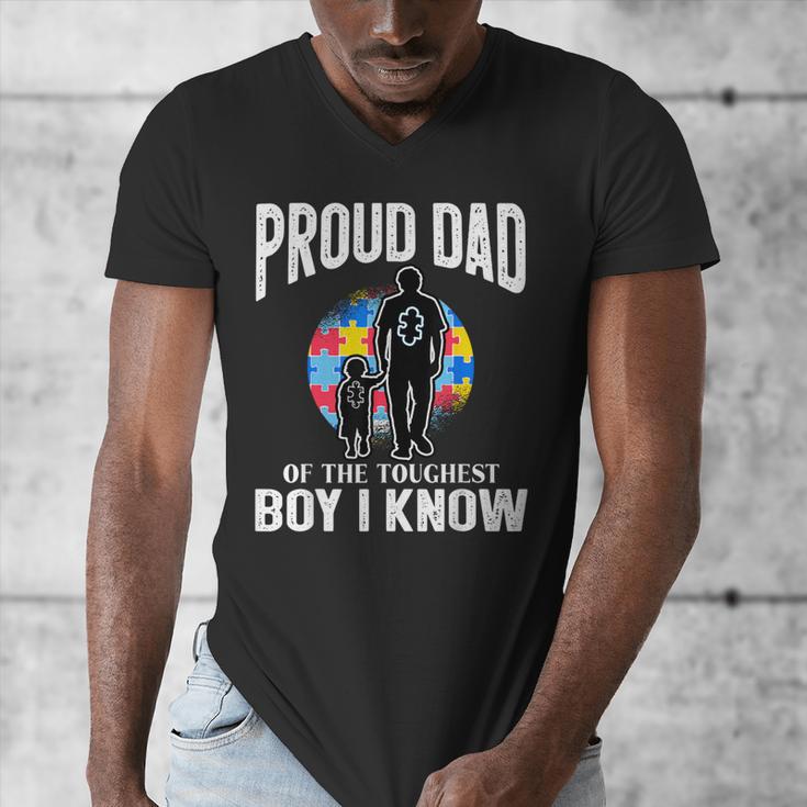 Autism Awareness For Proud Dad Support Autistic Kids Men's V-Neck T-Shirt