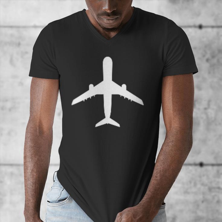 Aviation Geek Airplane Pilot Dad Husband Father's Day Xmas Men's V-Neck T-Shirt