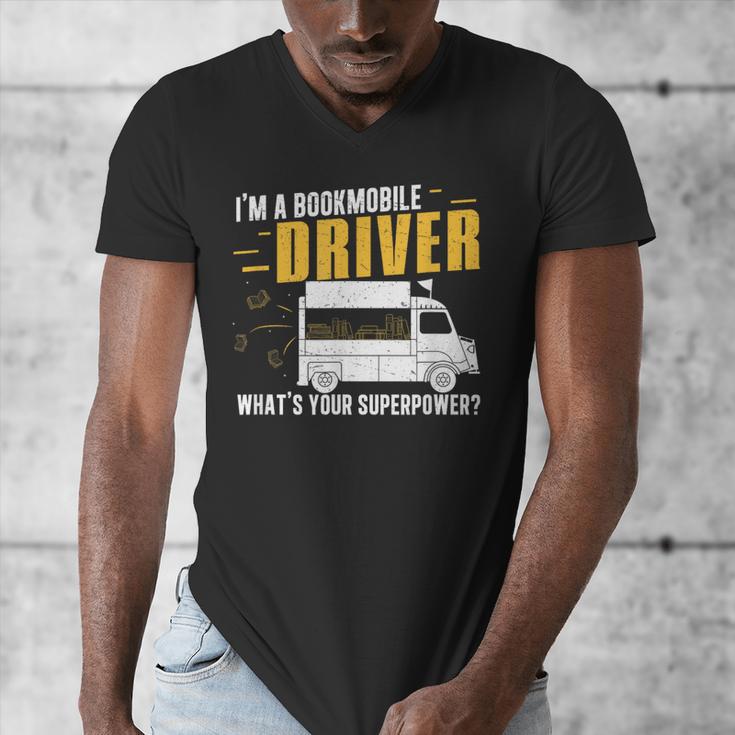 Awesome Bookmobile Driver What's Your Superpower Book Wagon Men's V-Neck T-Shirt