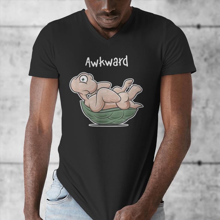 Awkward Turtle Upside Down Witty Comical Introvert Men's V-Neck T-Shirt Awkward Turtle Upside Down Witty Comical Introvert Men's V-Neck T-Shirt