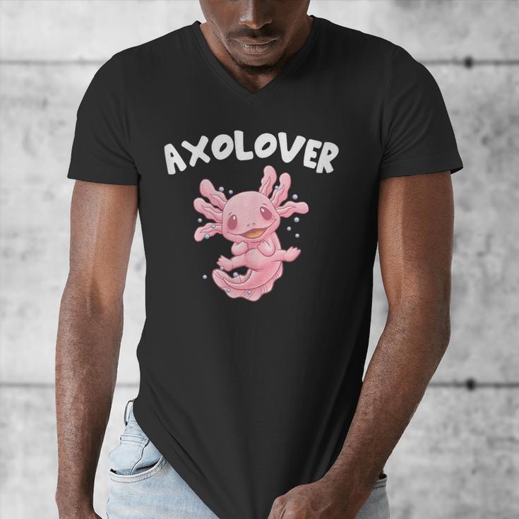 Axolovert Axolotl Humor Salamander Introvert Men's V-Neck T-Shirt