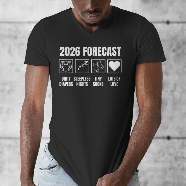 Baby Coming Soon 2026 Forecast Baby Shower New Dad Mom Men's V-Neck T-Shirt