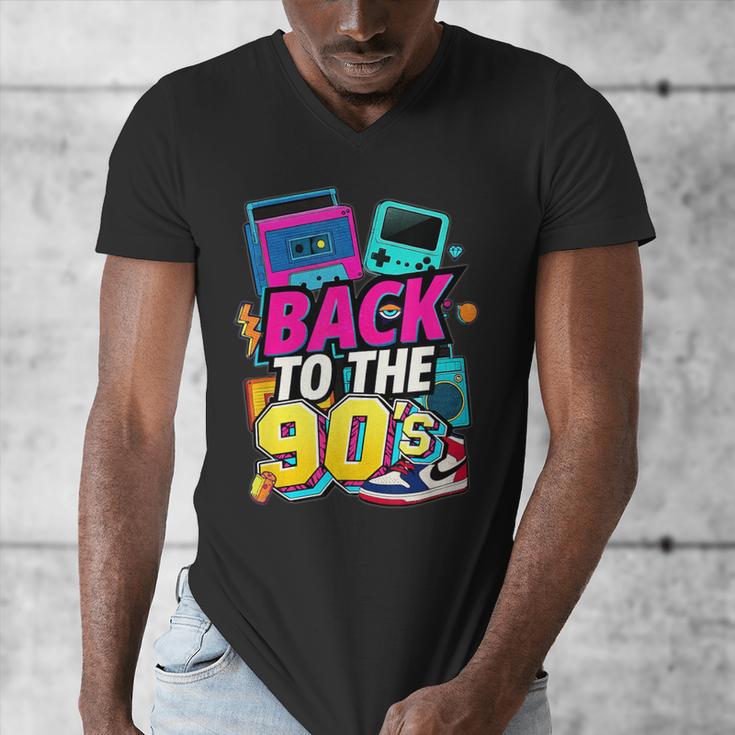 Back To The 90s Nostalgia Cassette Game Console Boombox Men's V-Neck T-Shirt