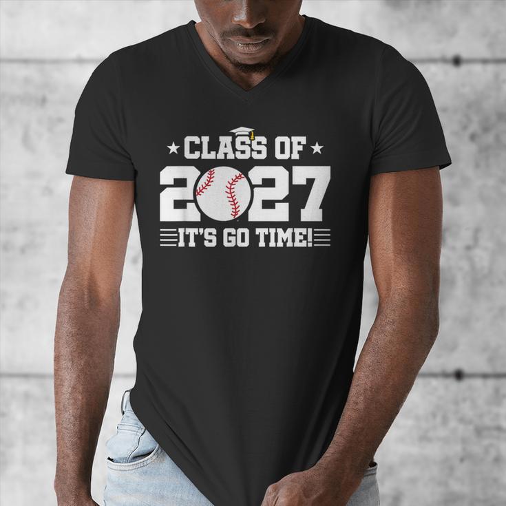 Back To School 2027 Baseball 2027 Graduation Class Of 2027 Men's V-Neck T-Shirt