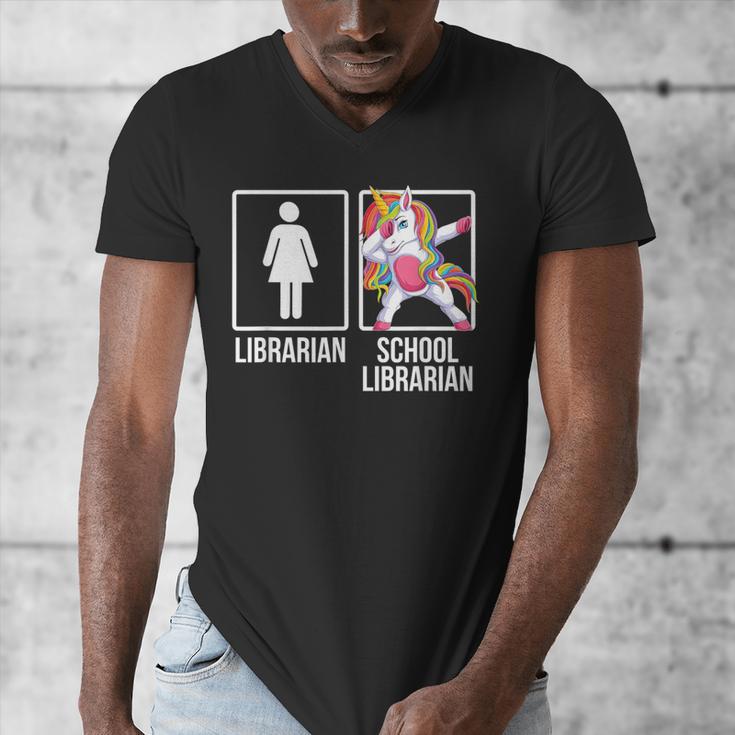 Back To School Library Unicorn Book Lover School Librarian Men's V-Neck T-Shirt Back To School Library Unicorn Book Lover School Librarian Men's V-Neck T-Shirt