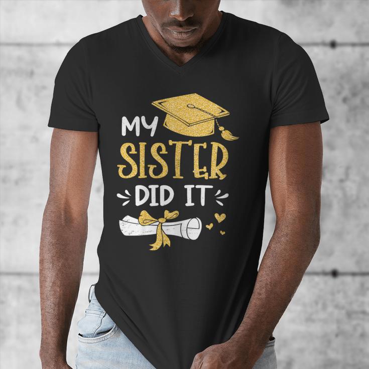 Back To School My Sister Did It Graduation Proud Sister Graduated Female X-Small Men's V-Neck T-Shirt