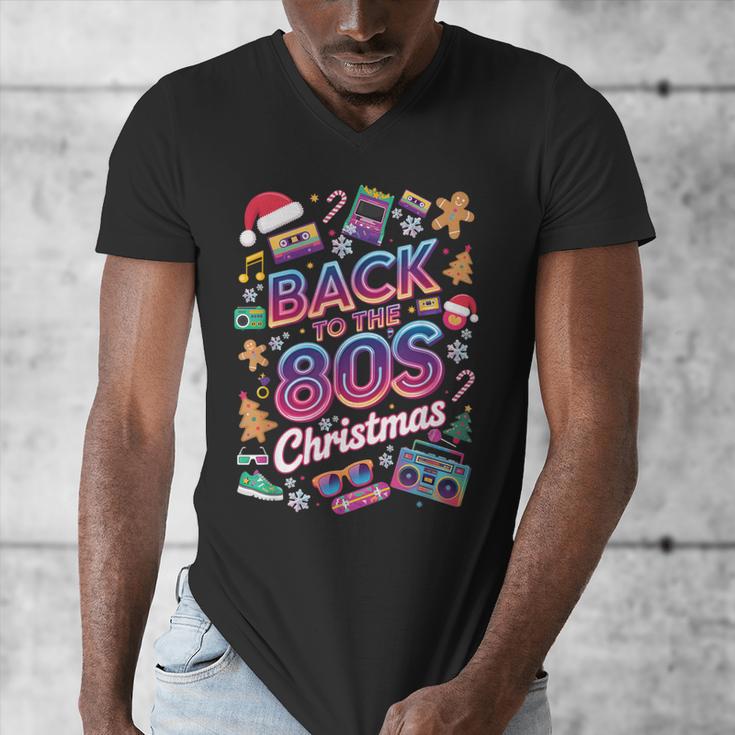 Back To-The 80 s Christmas Retro Cassette Boombox Nostalgia Men's V-Neck T-Shirt