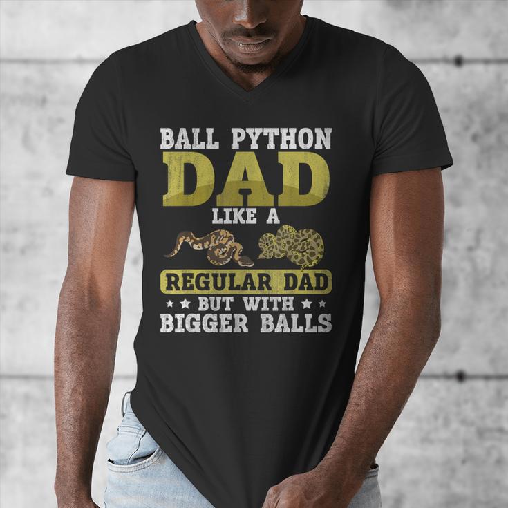 Ball Python Dad With Bigger Balls Snake Ball Python Men's V-Neck T-Shirt