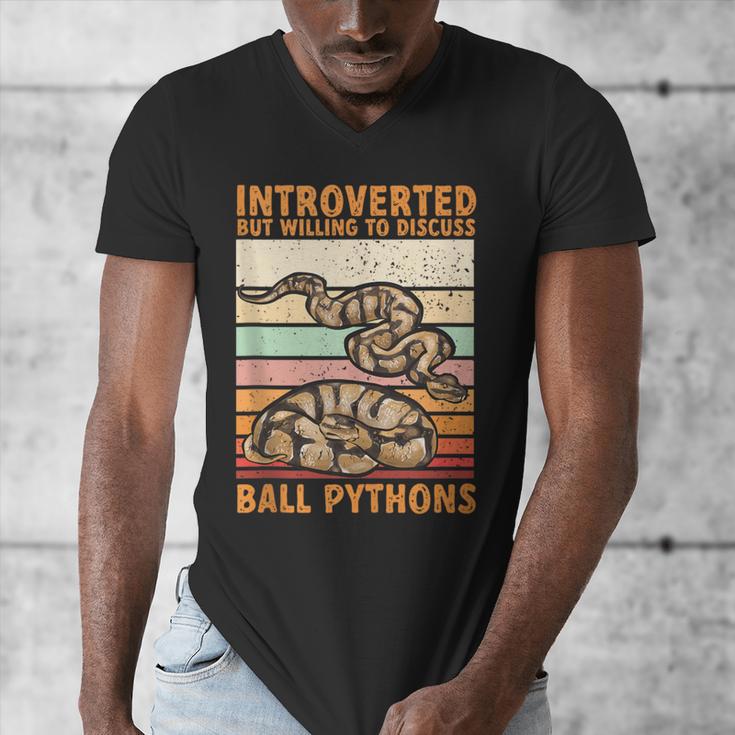 Ball Python Snake Introvert Ball Python Men's V-Neck T-Shirt