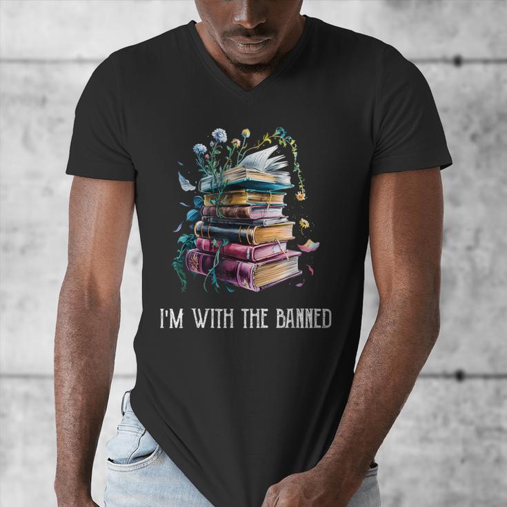 Im With The Banned Book Readers Librarians Read Banned Books Men's V-Neck T-Shirt Im With The Banned Book Readers Librarians Read Banned Books Men's V-Neck T-Shirt