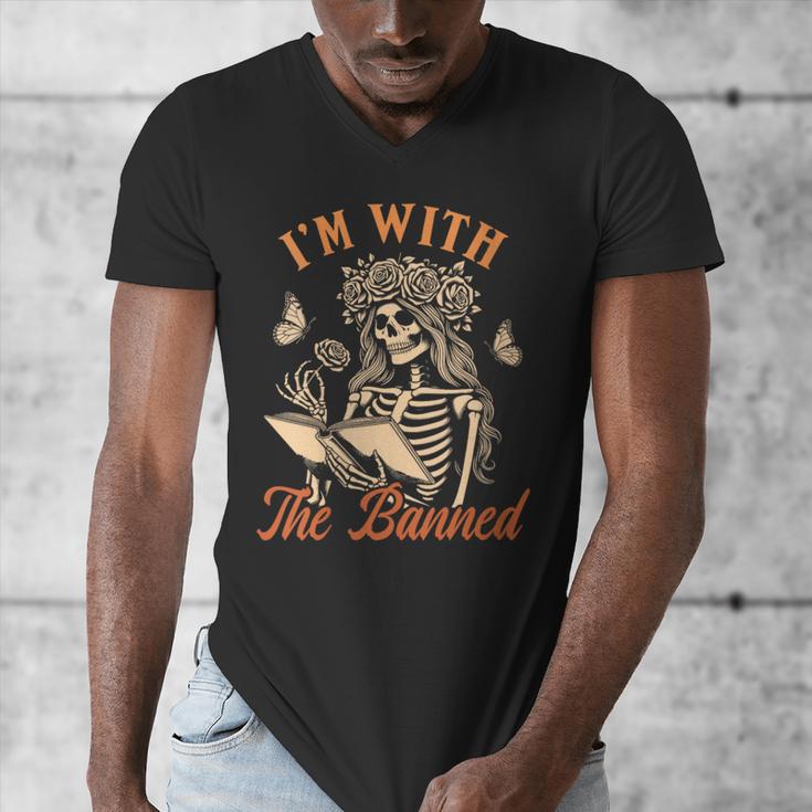 Banned Book Reading Squad Bookish I'm With The Banned Men's V-Neck T-Shirt