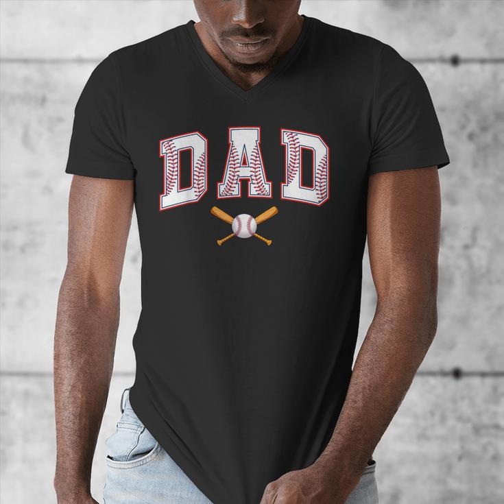 Baseball Dad Shirt Baseball Player Game Day Father's Day Men's V-Neck T-Shirt