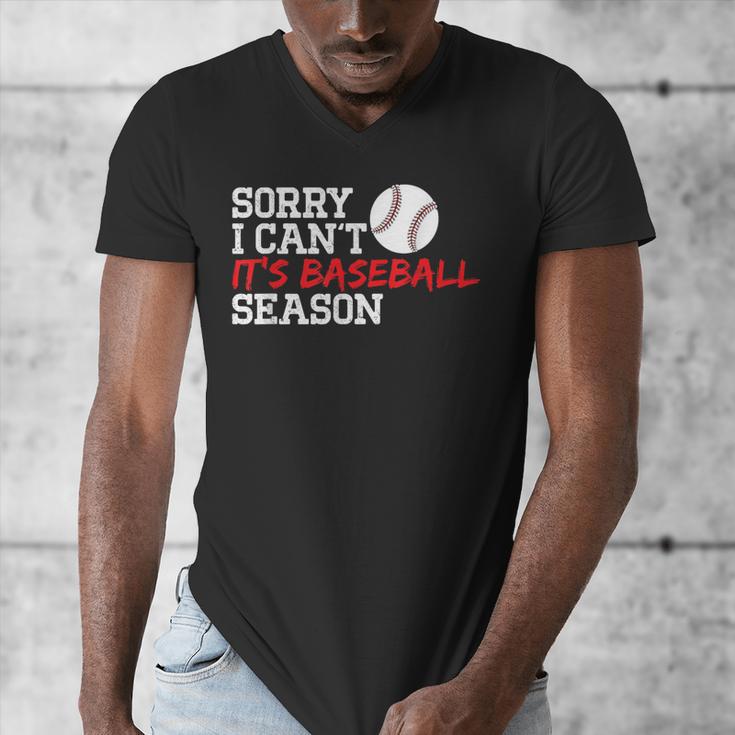 Baseball Mom Dad Sorry I Can'T It'S Baseball Season Men's V-Neck T-Shirt Baseball Mom Dad Sorry I Can'T It'S Baseball Season Men's V-Neck T-Shirt