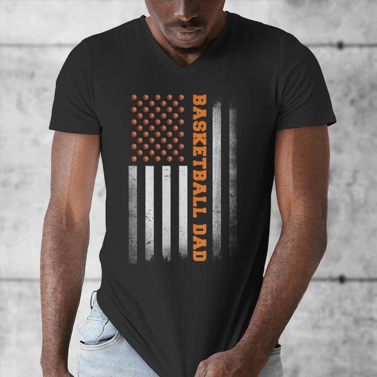 Basketball Dad USA US Flag Basketball Men Men's V-Neck T-Shirt Basketball Dad USA US Flag Basketball Men Men's V-Neck T-Shirt