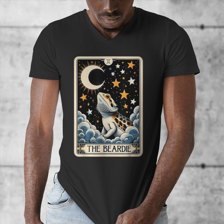 Bearded Dragon Tarot Card Beardie Mom Beardie Dad Men Women Men's V-Neck T-Shirt