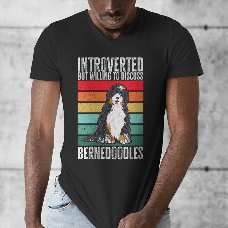 Bernedoodle Dog Introvert Bernedoodle Men's V-Neck T-Shirt Bernedoodle Dog Introvert Bernedoodle Men's V-Neck T-Shirt