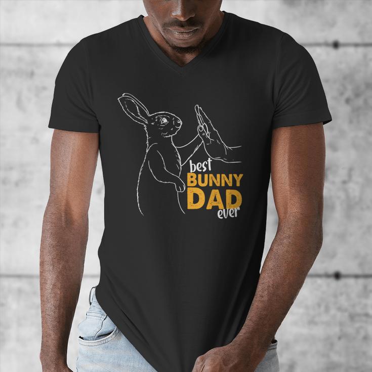 Best Bunny Dad Ever Rabbit Daddy Bunny Father Bunny Men's V-Neck T-Shirt Best Bunny Dad Ever Rabbit Daddy Bunny Father Bunny Men's V-Neck T-Shirt
