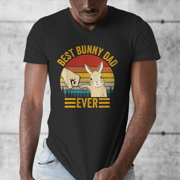 Best Bunny Dad Ever Rabbit Lover Father Pet Rabbit Men's V-Neck T-Shirt