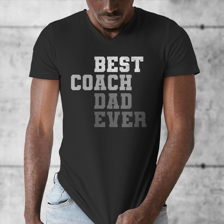 Best Coach Dad Ever Football Soccer Baseball Basketball Men's V-Neck T-Shirt