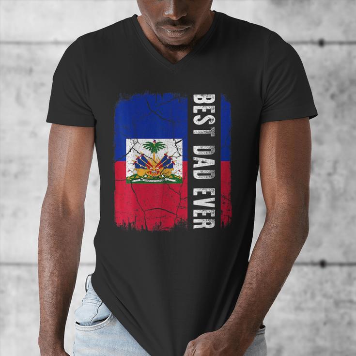 Best Haitian Dad Ever Haiti Daddy Father's Day Men's V-Neck T-Shirt