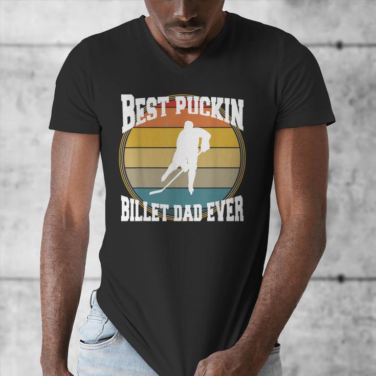 Best Puckin Billet Dad Hockey Men's V-Neck T-Shirt