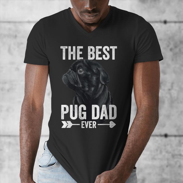 Best Pug Dad Ever Fathers Day Cute Daddy Dad Pug Men's V-Neck T-Shirt