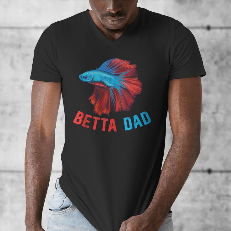 Betta Dad Betta Fish Lover Betta Fish Dad Betta Fish Boy Men's V-Neck T-Shirt