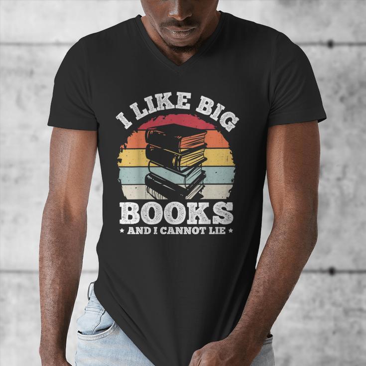 I LIKE BIG BOOKS AND I CANNOT LIE Book Lover Print Men's V-Neck T-Shirt