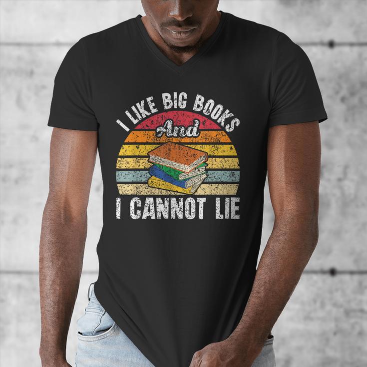 I Like Big Books And I Cannot Lie Bookworm Reading Teacher Men's V-Neck T-Shirt