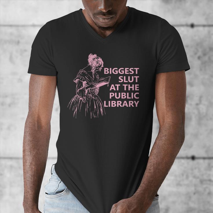 Biggest Slut At The Public Library Reading Book Club Men's V-Neck T-Shirt