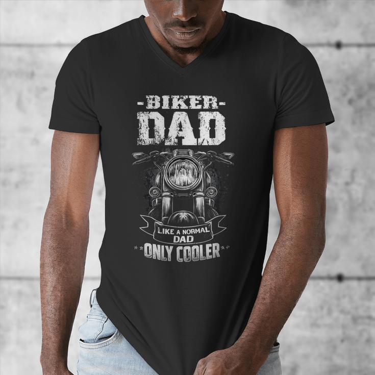 Biker Dad Like a Normal Dad Only Cooler Motorcyclist Men's V-Neck T-Shirt