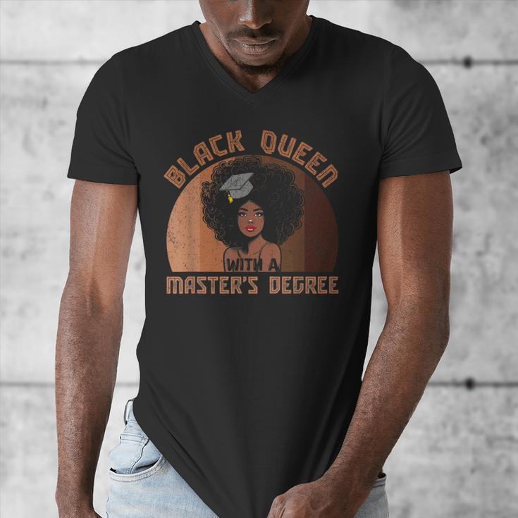 Black Queen With a Masters Degree Melanin Girls Graduation Men's V-Neck T-Shirt