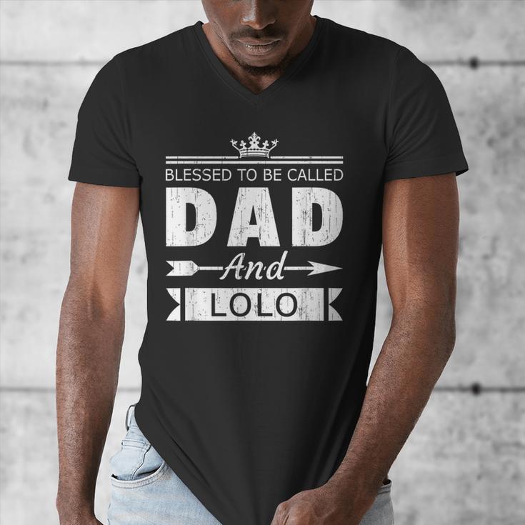Blessed To Be Called Dad And Lolo Grandpa Men's V-Neck T-Shirt
