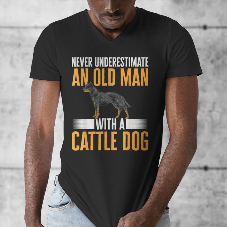 Blue Heeler Dad Australian Cattle Dog Men Men's V-Neck T-Shirt Blue Heeler Dad Australian Cattle Dog Men Men's V-Neck T-Shirt
