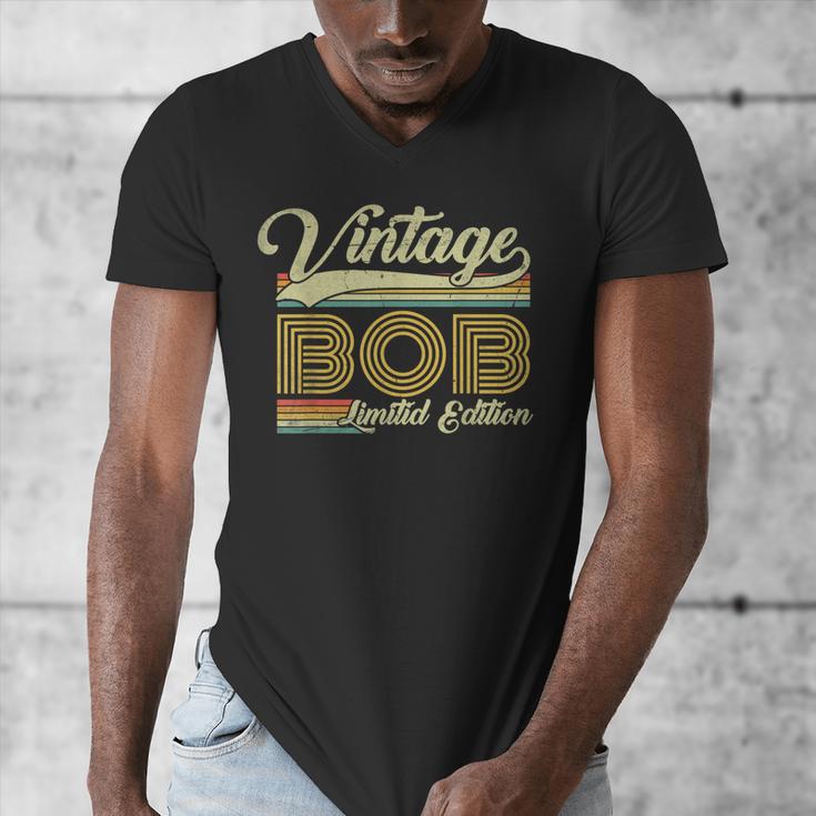 Bob Name Vintage Bob Father's Day Dad Bob Men's V-Neck T-Shirt