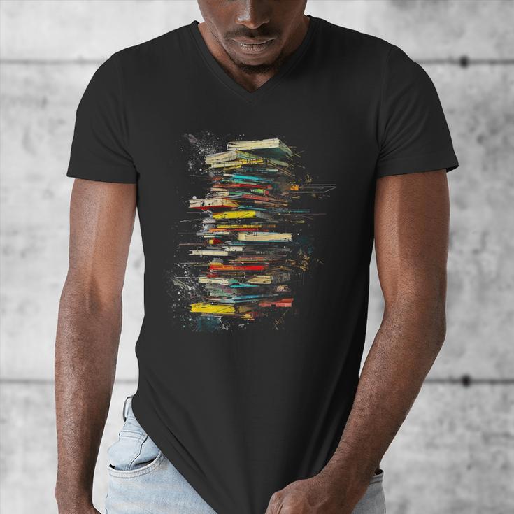 Book Abstract Art Drawing Painting Graphic Book Men's V-Neck T-Shirt