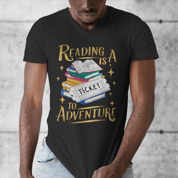 Book Adventure Library Student Teacher Book Men's V-Neck T-Shirt Book Adventure Library Student Teacher Book Men's V-Neck T-Shirt