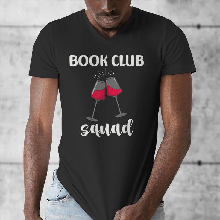 Book Club Squad Reading Bookworm Wine Lover Humor Men's V-Neck T-Shirt