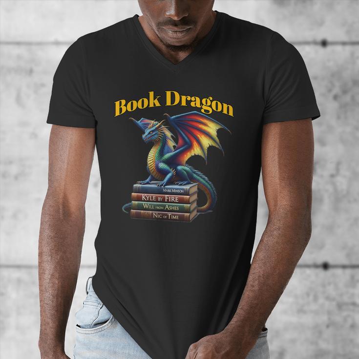 Book Dragon Mark Minson's Books Men's V-Neck T-Shirt