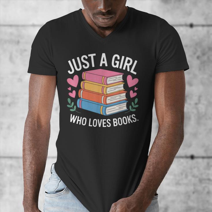 Book Nerd Just A Girl Who Loves Books Literary Enthusiast Men's V-Neck T-Shirt Book Nerd Just A Girl Who Loves Books Literary Enthusiast Men's V-Neck T-Shirt