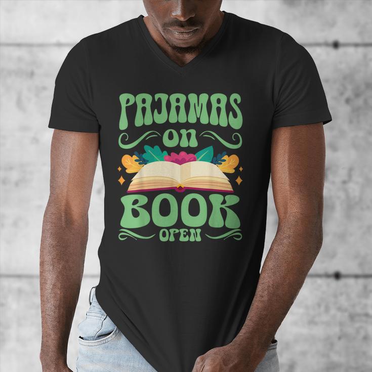 Book And Pajama Pajamas On Book Open Men's V-Neck T-Shirt
